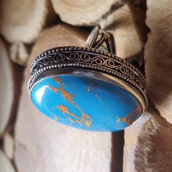 New Copper Turquoise 925 Silver Ring. - Picture 4 of 12
